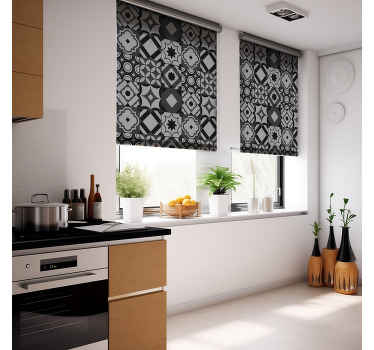 Tile Design Black Kitchen Blind - Stylish and Practical for Your Kitchen